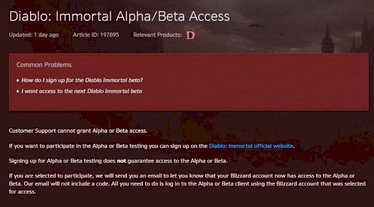 Frissítették a Diablo IV Beta hozzáférés oldalát